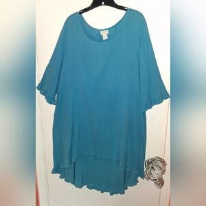 Elegant Blue Women's Tunic Top